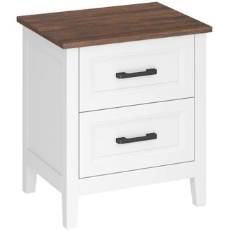 HOMCOM Mesita de noche 45x35x50 cm blanco