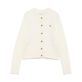 Maison Kitsuné Cardigans, female, Beige, S, Wool Cardigan