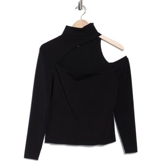 L'agence Azia Cutout Long Sleeve Turtleneck Top in Black at Nordstrom Rack, Size Large