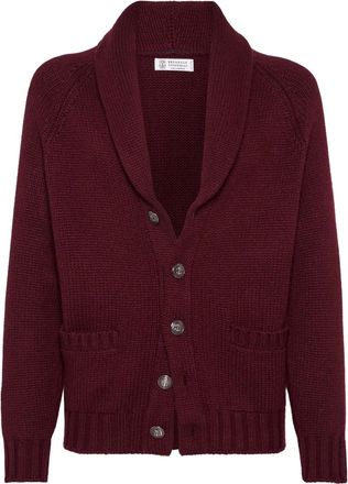 Brunello Cucinelli shawl-collar cardigan - Red