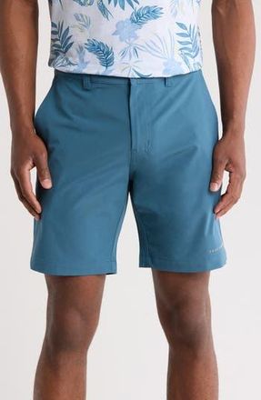 Travis Mathew Open to Close Tech Chino Shorts in Dark Teal Tiki at Nordstrom Rack, Size 36