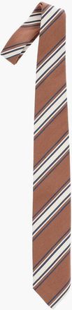 Corneliani Cotton and Silk Tie with Contrasting Stripes size Unica