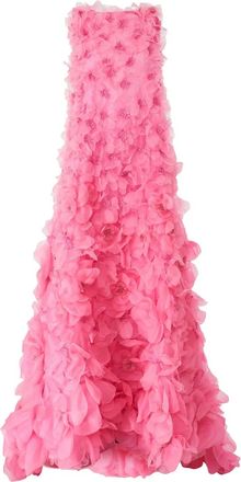 Carolina Herrera Abito da sera con applicazione a fiori - Rosa