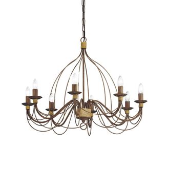 Netlighting Corte 8 Light Chandelier Rust Brown Finish E14