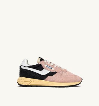 Autry SNEAKERS REELWIND LOW IN NYLON E SUEDE NERO E ROSA