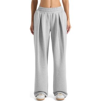 Mani&egrave;re De Voir Fanny Straight Leg Box Pleat Joggers in Grey at Nordstrom, Size 10