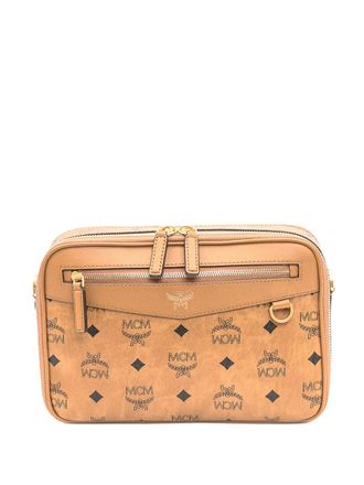 MCM small Diamond Visetos-monogram crossbody bag - unisex - Canvas/Leather/Cotton - One Size - Neutrals
