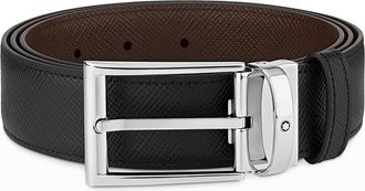 Montblanc Trapeze Reversible Saffiano Leather Belt