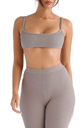House of CB Mischa Rib Bralette in Taupe at Nordstrom, Size X-Small