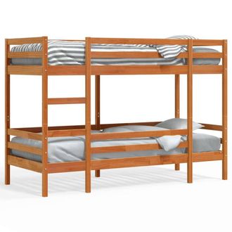 Berkfield Home Bunk Bed without Mattress Wax Brown 90x190 cm Single Solid Wood Pine