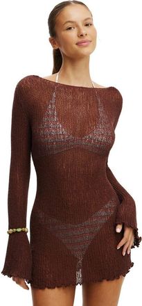 Cotton On Womens Rumi Open Knit Mini Dress in Espresso at Nordstrom, Size X-Small