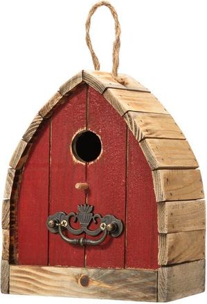 Glitzhome 8.5H Washed Red Distressed Solid Wood Birdhouse at Nordstrom, Size Small