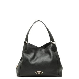 Coach Black Leather Tote Bag (Pre-Owned)