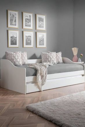 Julian Bowen Elba Daybed with pull-out Trundle in White | Size: Single