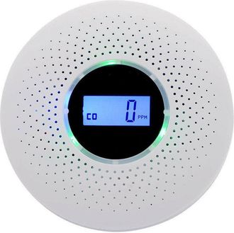 OEM Detector Humo Monoxido De Carbono - Pantalla Lcd - Boton De Prueba - Autonomia 10 Anos - 10,4 X 10,4 X 3,9 Cm - 1 Unidad