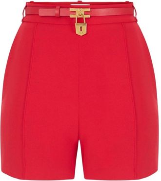 Elisabetta Franchi Lichte Cr&ecirc;pe Shorts - Dames - Bermuda - Rood - L - Korte Broeken