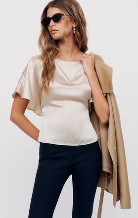 Reformation Avery 100% Silk Top