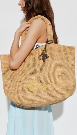 Kenzo Bag With Embroidered Logo, Womens, Beige