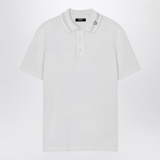Versace White Polo Shirt With Medusa Embroidery
