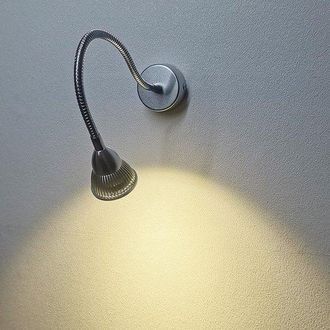 OEM L&aacute;mpara De Pared Led De 5w Con Brazo Flexible, Moderna L&aacute;mpara De Lectura Para Mesita De Noche, Dise&ntilde;o En Color Plateado