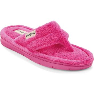 Dearfoams Wrenley Terry Thong Flip Flop Slipper in Paradise Pink at Nordstrom, Size X-Large
