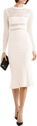 Narciso Rodriguez Paneled ribbed-knit midi dress Size S