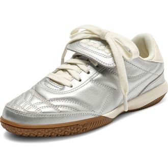 Diadora Gold Indoor Metallic Leather Sneaker in Silver at Nordstrom, Size 10.5