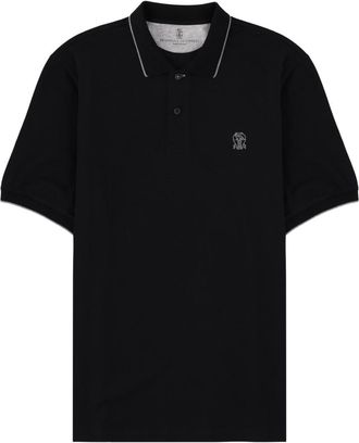 Brunello Cucinelli Black Shirt Collar Polo