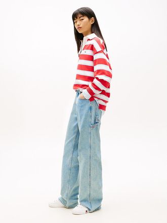 Tommy Hilfiger Womens Tommy Jeans Distressed Straight Jean - Denim Light - 26W x LongL