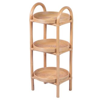 Decoclico Gu&eacute;ridon 3 niveaux en rotin lamell&eacute; coll&eacute;