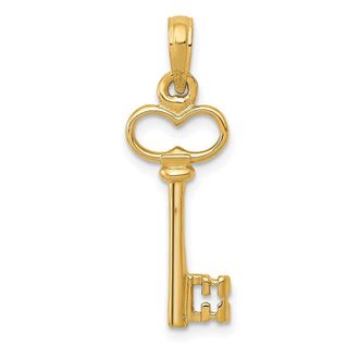 Diamond2Deal 14k Yellow Gold Polished 3-D Key Charm
