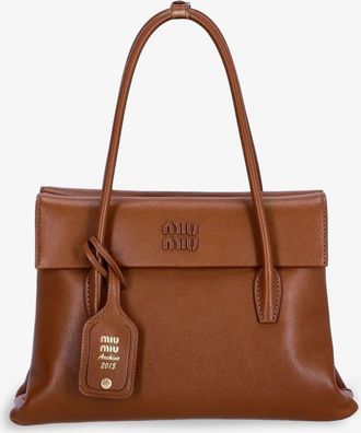Miu Miu Borsa a tracolla Solitaire in pelle con logo lettering frontale - MIU MIU - gender_Woman