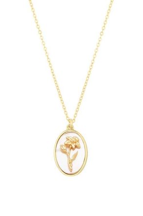 Set & Stones Katrina Birth Flower Necklace in Gold /March at Nordstrom