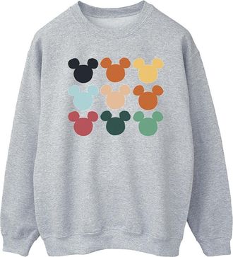 Disney Heren Mickey Mouse Hoofden Vierkant Sweatshirt (Sportgrijs)
