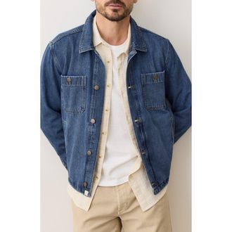 Marine Layer Patrick Denim Shirt Jacket in Dark Wash at Nordstrom, Size Xx-Large