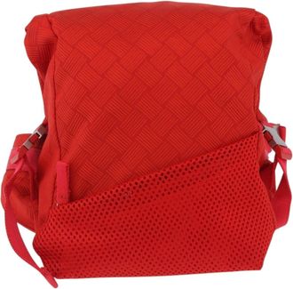 Bottega Veneta Paper Touch Printed Nylon Red Nylon Backpack Bag (Pre-Owned)