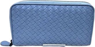 Bottega Veneta Pre-owned Wallets, male, Blue, Size: ONE SIZE Pre-owned Leather Long Wallet
