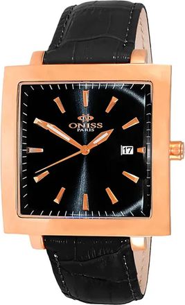 Oniss Mens Quad Black Dial Watch