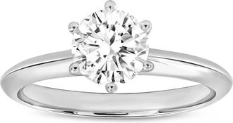 LuvMyJewelry Tesi 14K White Gold Round Shape Lab Grown Diamond Solitaire Ring - 1 Ct