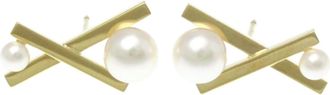 Tasaki yellow gold (18K) Stud Earrings (Pre-Owned)
