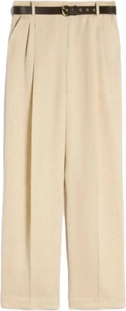 Max Mara Broeken, Dames, Beige, M, Wol, Mstsumero Broek