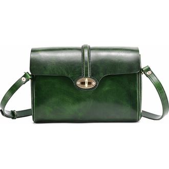 OLD TREND Laurel Genuine Leather Vintage Slim Crossbody in Green at Nordstrom