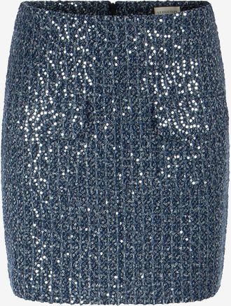 Seductive Schmaler Minirock aus Tweed mit Pailletten Paris