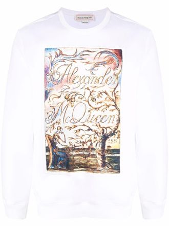 Alexander McQueen Felpa con stampa grafica - Bianco