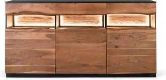 Giner&Colomer Aparador de madera de acacia natural y negra