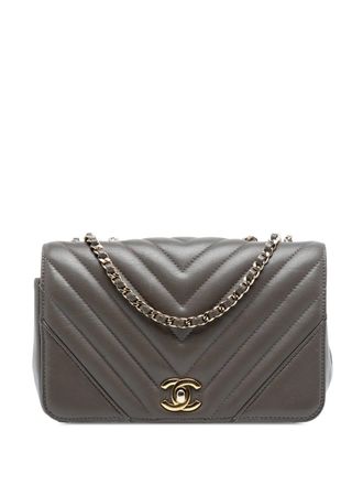 Chanel 2018-2019 Small Chevron Lambskin Statement Flap shoulder bag - Brown