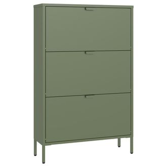 Happy Garden Zapatero de 3 puertas en metal verde caqui