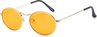 Generic Small Frame Mens Metal Sport Driving Womens Sunglasses(Orange)