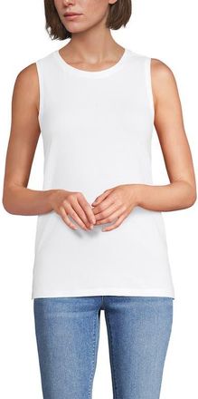 Lands End Supima Cotton Tank Top in White at Nordstrom, Size Large P