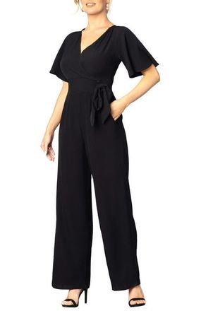 Kiyonna Charisma Crepe Jumpsuit in Black Noir at Nordstrom, Size X-Small